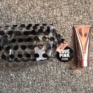 New PINK cosmetic bag + Love Lotion